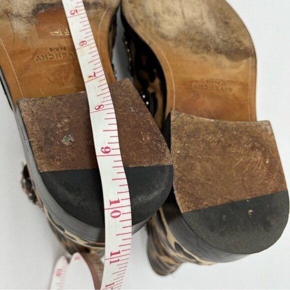 GIVENCHY Studded Leopard Print Buckle Leather Ankle Boot Size 36 - Picture 13 of 13